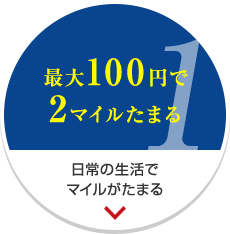 最大100円で2マイルたまる