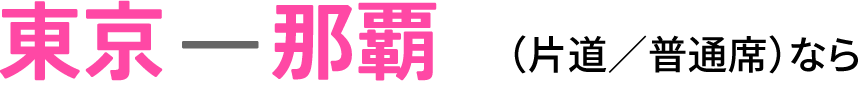 東京ー那覇 （片道／普通席）なら