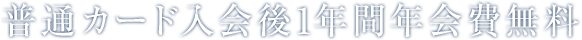 普通カード入会後1年間年会費無料