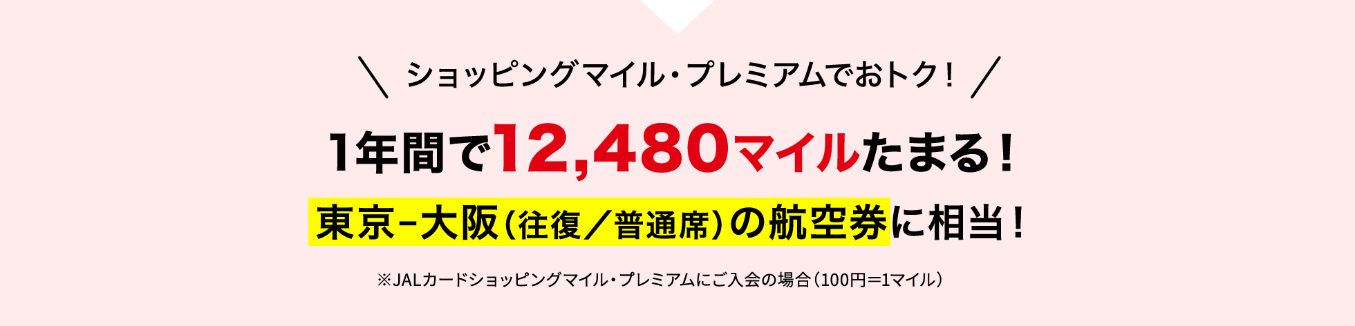 1年間で12,480マイルたまる！