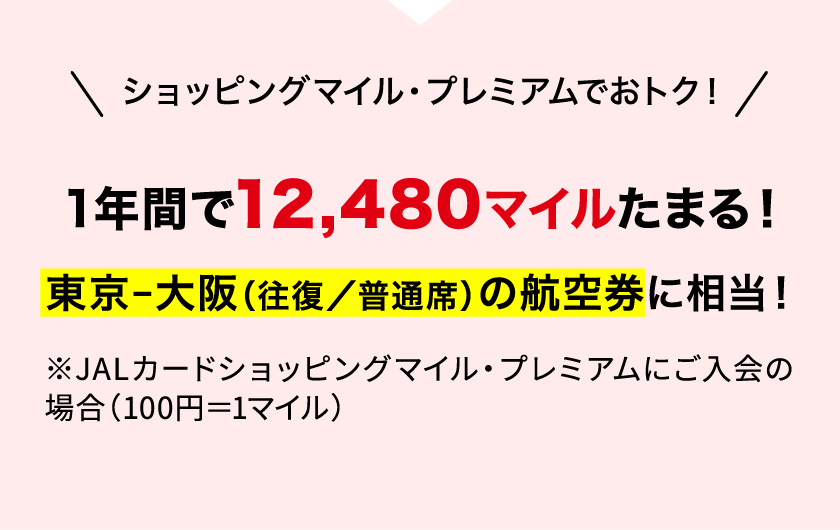 1年間で12,480マイルたまる！