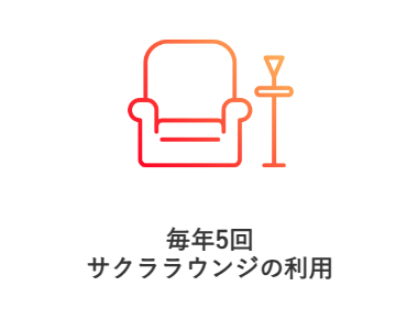 毎年5回 サクララウンジの利用