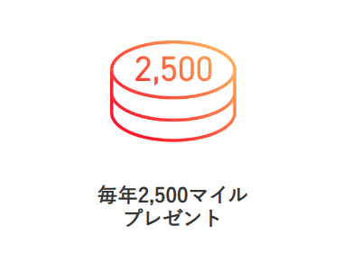 毎年2,500マイルプレゼント