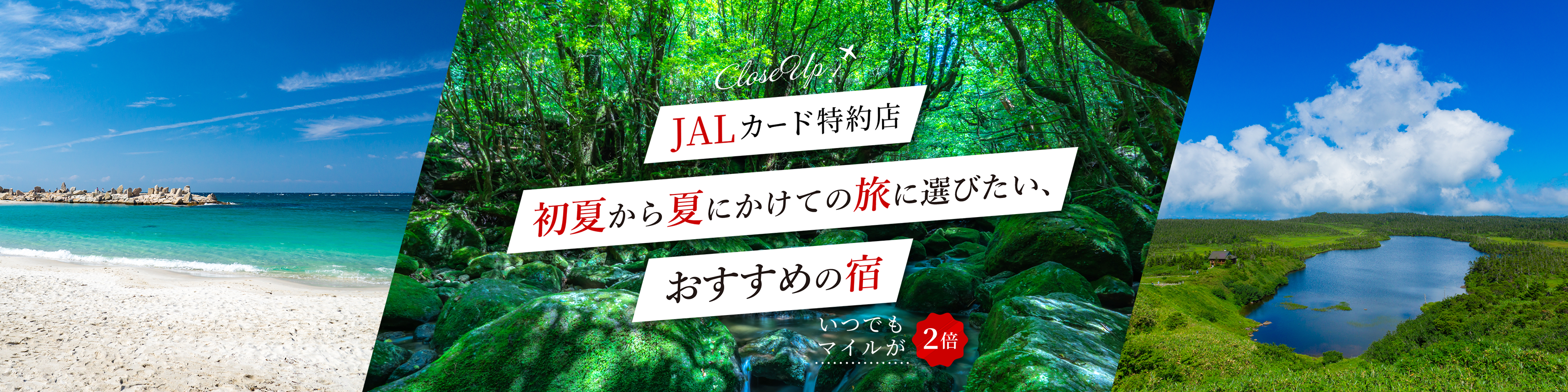 JALカード特約店　初夏から夏にかけての旅に選びたい、おすすめの宿　いつでもマイルが２倍