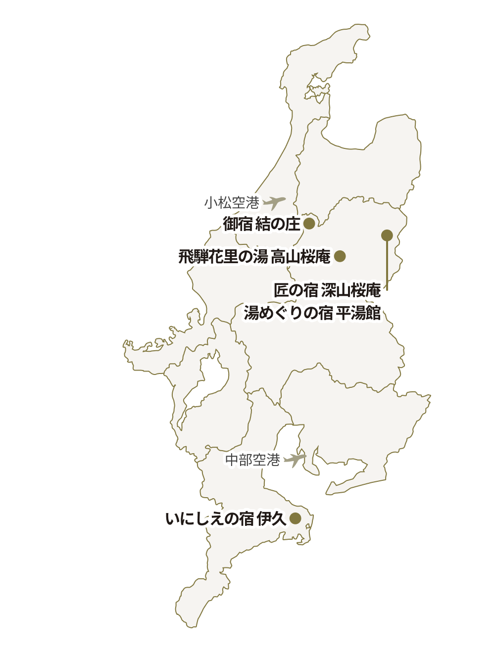 東海・北陸　地図