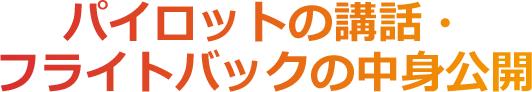 パイロットの講話・フライトバックの中身公開