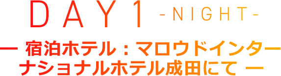 DAY1-NIGHT- －宿泊ホテル：マロウドインターナショナルホテル成田にて－